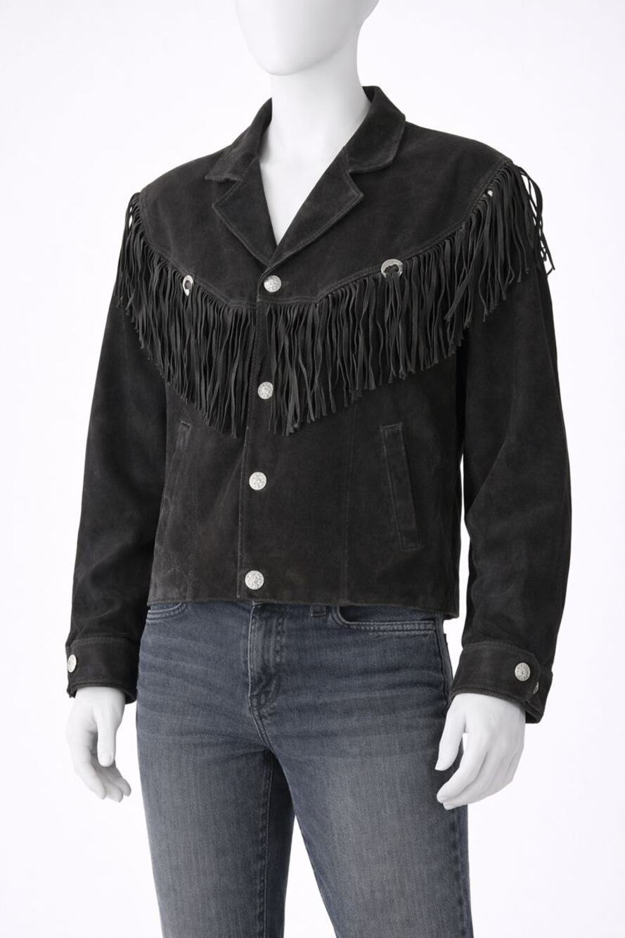Wilsons Leather Fringe y2k Jacket Black Western Cowboy Suede Leather women’s M